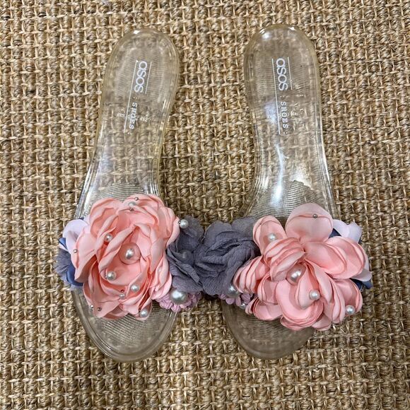 ASOS clear floral jelly slides - Picture 2 of 3